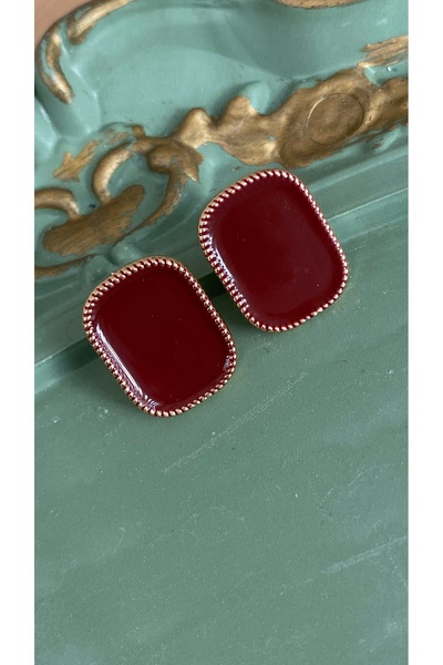 SELUVİA Kadın Vintage İncili Bordo Sallantılı Bohem Küpe | El Yapımı Şık ve O...