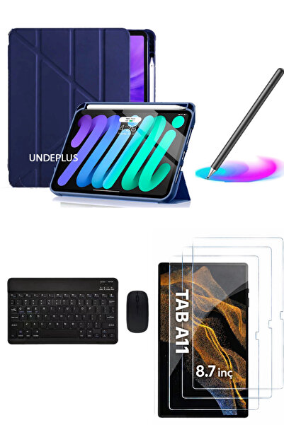 Covpor Samsung Galaxy Tab A11 ve A9 8.7 İnç Trifolding Kılıf+Klavye Mouse+Kal...