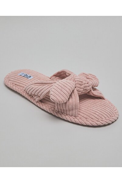 R&B Women's Pink Textured Bedroom Slippers