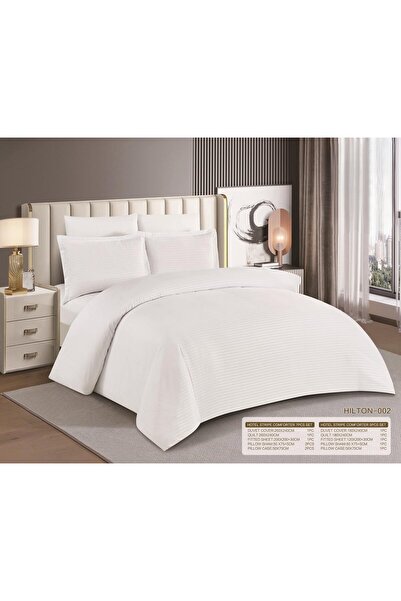 NAJMA Luxury hotel-style single and twin bed sheet set, reversible striped de...