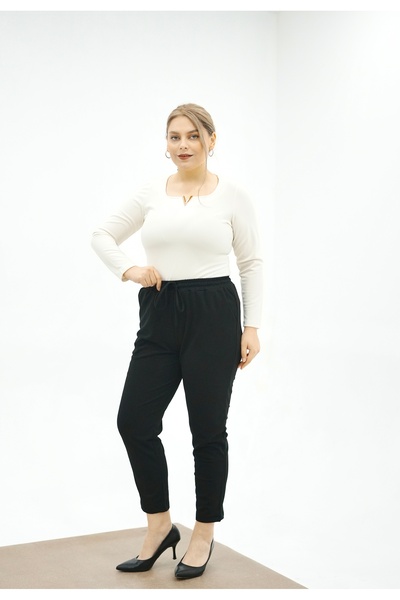 PLUSSELLE Plus Size High Waist Comfortable Fit Classic Pants