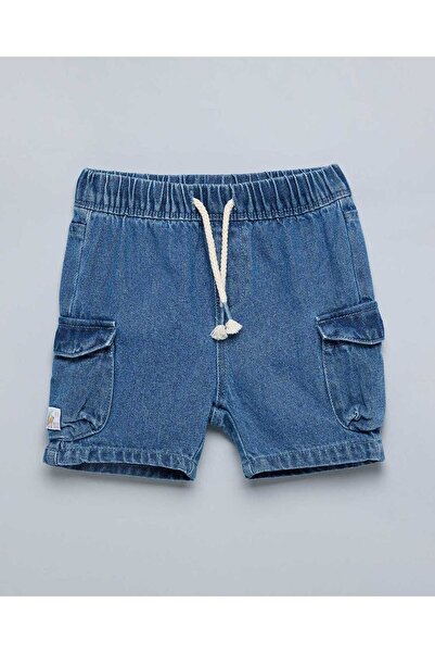 R&B Washed Denim Shorts With Drawstring Waist