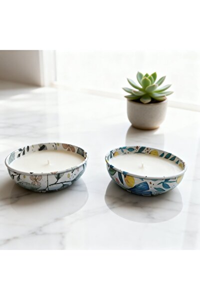 Shiny House Official 2’li El Yapımı Doğal Soya Mum- Kavun Kokulu, Dekoratif M...