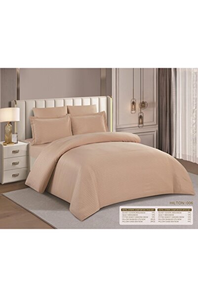 NAJMA Luxury hotel-style single and twin bed sheet set, reversible striped de...