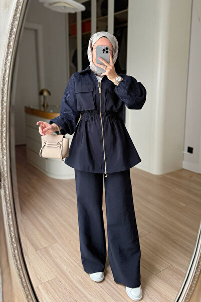 Ka Hijab Σετ με δαντέλα - Ναυτικό μπλε