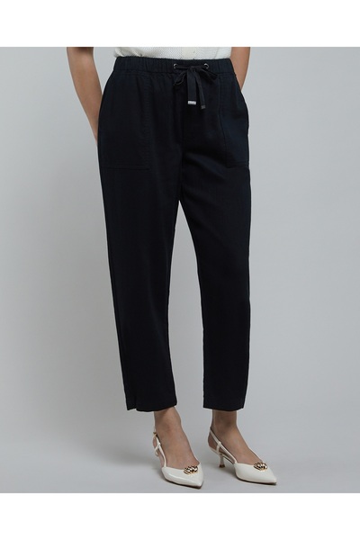 R&B Solid Tapered Fit With Drawstring Waist