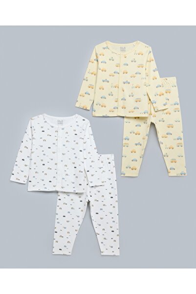 R&B طقم ملابس مطبوع متعدد الألوان للأولاد مكون من قطعتين