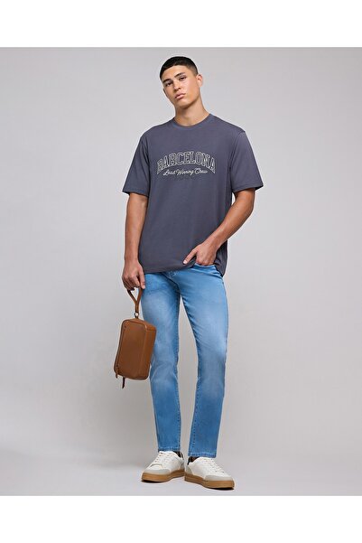 R&B Typography Print Active T-Shirt With Crew Neck And Short Sleeves