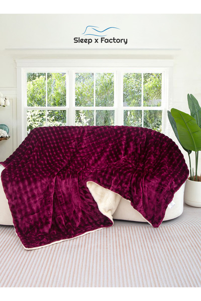 Sleep x Factory 2-Layer Luxury Blanket 230×200 cm – Soft Velvet with Warm Fur...