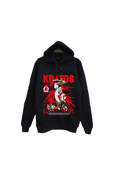 fame-stoned God Of War - Kratos - Joc cu imprimeu Unisex bumbac 100% cu glugă...