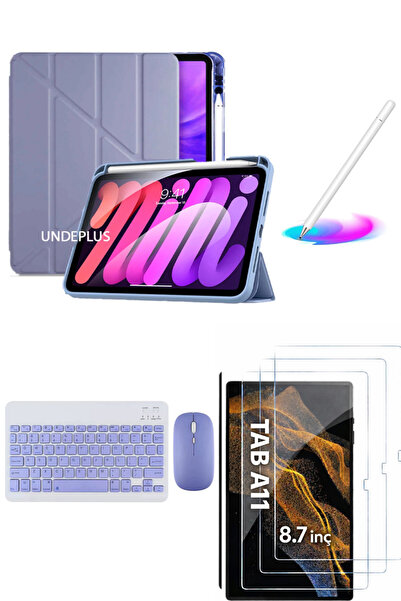 Covpor Samsung Galaxy Tab A11 ve A9 8.7 İnç Trifolding Kılıf+Klavye Mouse+Kal...