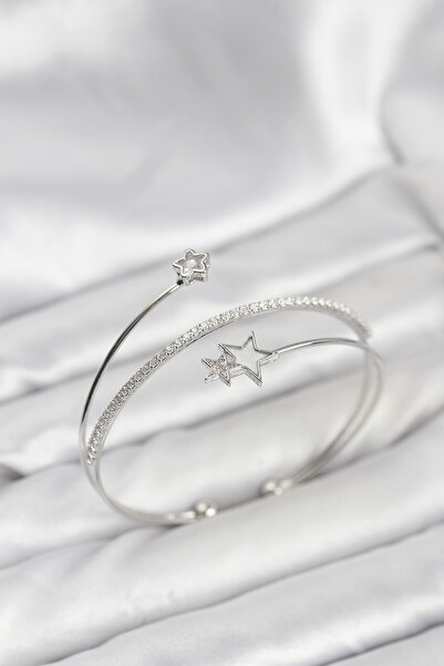 Clariss Starry Model Brass Silver Color Women's Bracelet -1294