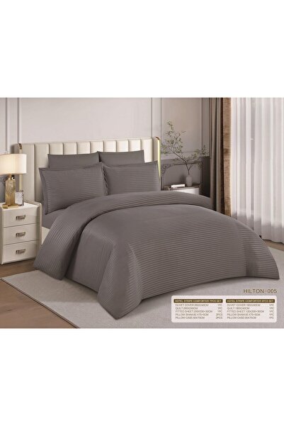 NAJMA Luxury hotel-style single and twin bed sheet set, reversible striped de...