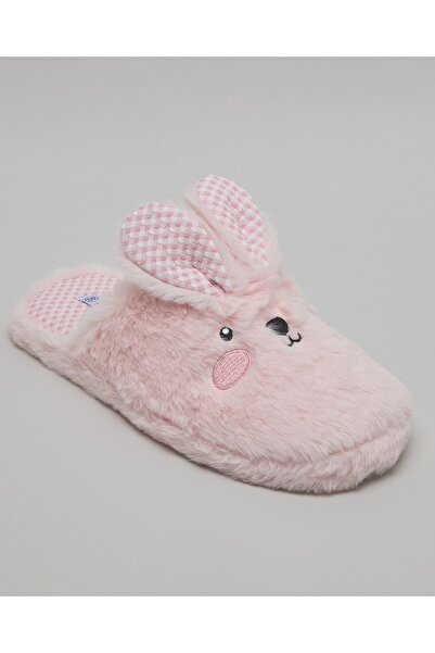 R&B Women's Pink Embroidered Bedroom Slippers