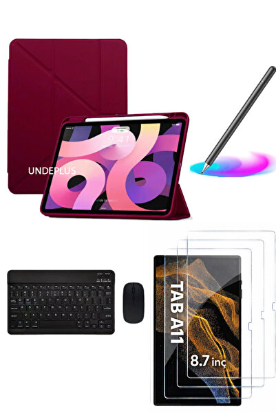 Covpor Samsung Galaxy Tab A11 ve A9 8.7 İnç Trifolding Kılıf+Klavye Mouse+Kal...