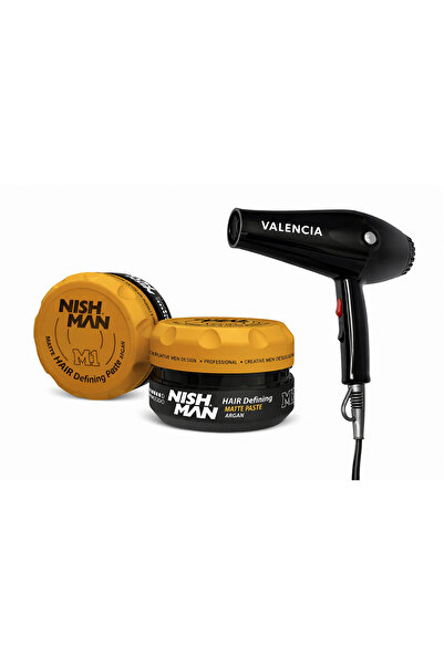 NISHMAN NİŞMEN M 1 SAÇ ŞEKİLLENDİRİCİ MAT WAX 1OO ML X 10 ADET + VALENCIA FÖN...