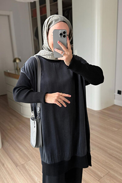 Ka Hijab Копринена туника от мерсеризирана купро - черна