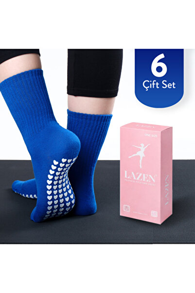 Lazen Pilates Yoga Non-Slip Sole Socks – Patterned Ballet Socks Set – Advanta...