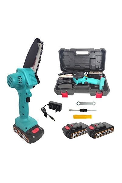 Mustang Cordless Mini Chainsaw, 21V, 2Ah, 13cm Blade, Accessories Included