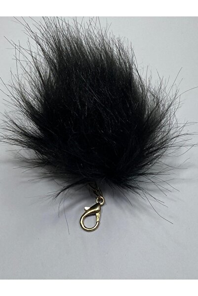 karantuhafiye Γούνινο πομπόν / Κρεμαστό πομπόν / μαύρο