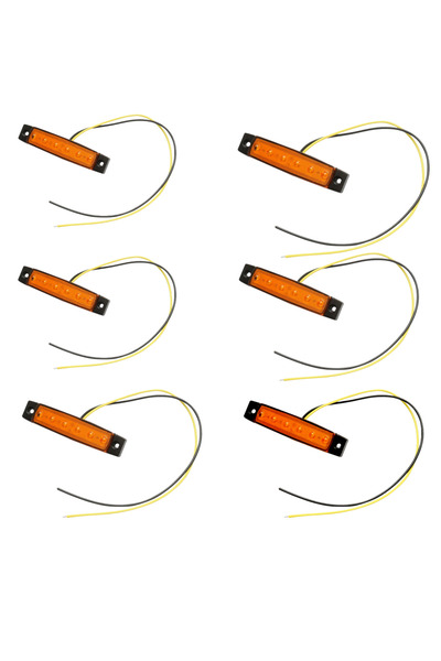 OEM Set of 6 side lamps, LED, yellow, 12/24V, plastic, oversized