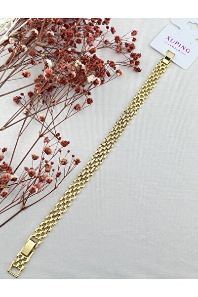 XUPING JEWELRY KUYUMCU SERİ 14K RENGİ HASIR 17+1,5CM ÇELİK BİLEKLİK
