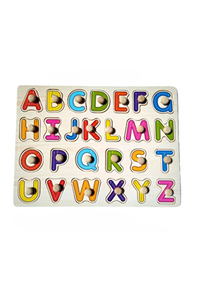 OEM Puzzle Incastru, GHEMOTOC®, placă de lemn, litere colorate, cu mâner ajut...