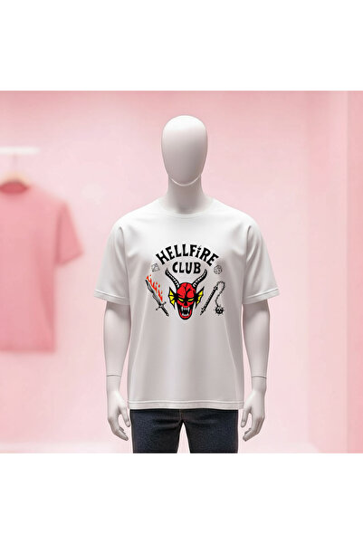 Vordevia Stranger Things Printed Crew Neck Wide Fit Unisex Tshirt