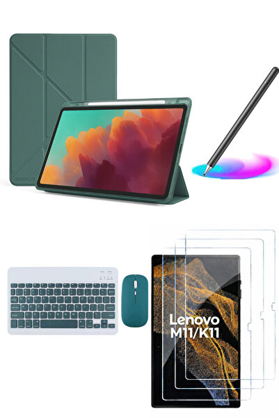 Covpor Lenovo Tab M11-SET /tab K11 11inç 2024 Kalem Bölmeli Kılıf+Klavye Mous...