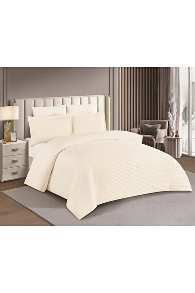 NAJMA Summer double bedspread, reversible, one side striped, one side plain, ...