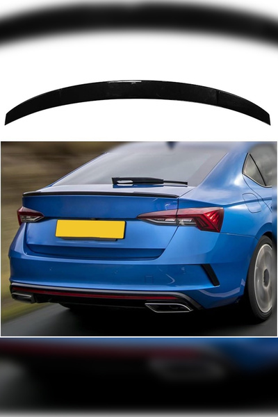 Harphour Skoda Octavia 2021+ Uyumlu Bagaj Üstü VRS Spoiler Pianoblack İthal A...