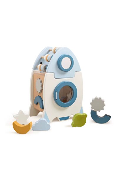 Denn Store Jucărie din lemn Racheta multifuncțională – forme, numaratoare, ac...