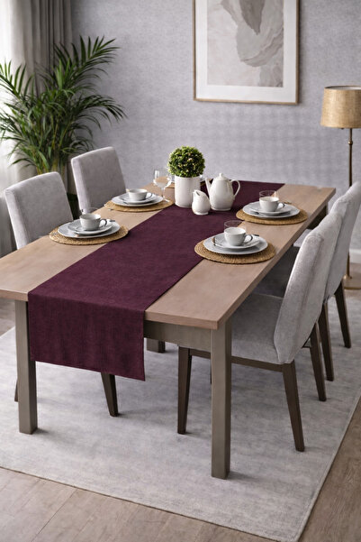 PerdeYap1980 سجادة من سلسلة آيدا ذات ملمس مخملي بلون البرقوق الداكن مقاس 40 ×...