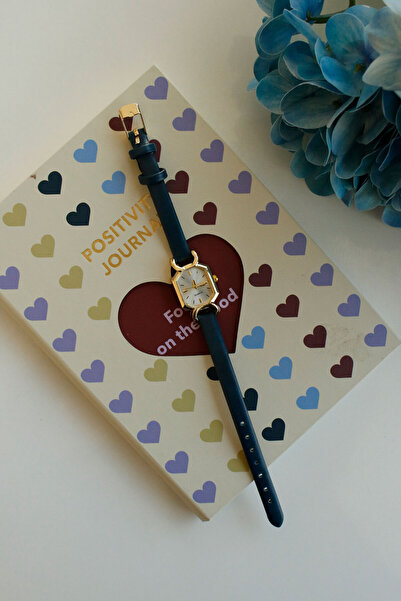 KOMBİNOLOJİ Linda Lacivert Deri Kadın Kol Saati