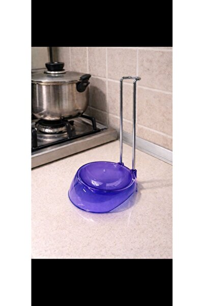 Kitchen Smile Mor Metal Askılı Damlatmaz Şeffaf Tezgah Üstü Kepçe Altı