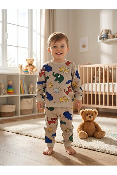 Pandaa pijama Children's Animal Printed Tracksuit Set