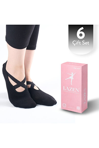 Lazen Pilates Yoga Non-Slip Sole Socks – Patterned Ballet Socks Set – Advanta...