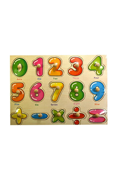 OEM Puzzle Incastru, GHEMOTOC®, placă de lemn, numere colorate 0-9, cu mâner ...