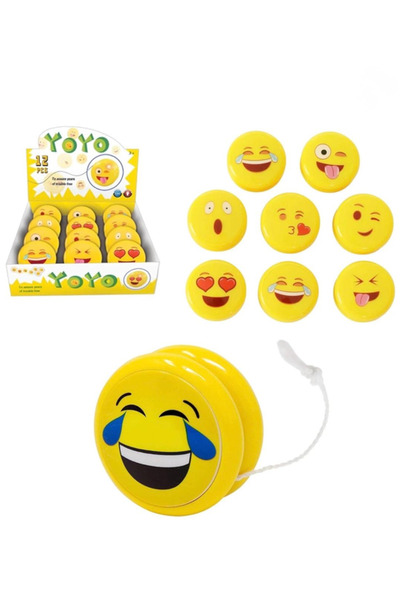 TOY LAND 3 Pcs-Emoji Face Yo-Yo Set – Assorted Expressions
