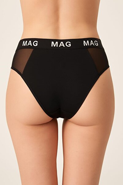 MAG Black Women's Tights with Tulle Detail on the Sides