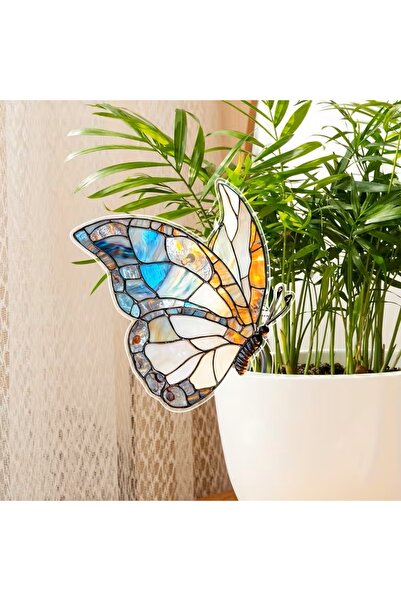 BGA dekoratif pvc kelebek saksı süsü, 2D flat düz pvc üzeri sticker baskı bit...