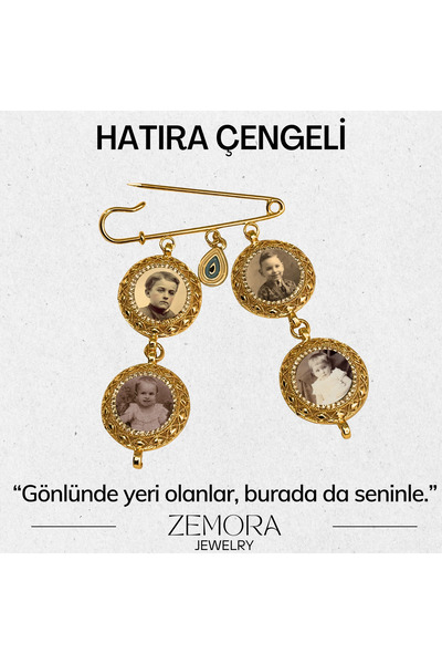 Zemora Jewelry 4 Fotoğraflı Anı Çengeli – Hatıra İğnesi