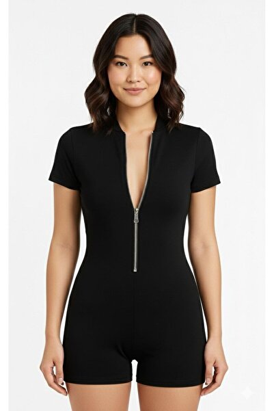 DALİAYILDIZ Swimsuit Shorts Jumpsuit Zippered Sports Daily Use