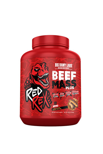 BIG RAMY LABS ريد ريكس بيف ماس بلس، بنكهة زبدة الفول السوداني والشوكولاتة، 6 ...