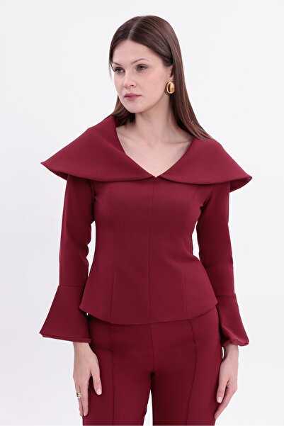 SOLENNE Burgundy Evelyn Top