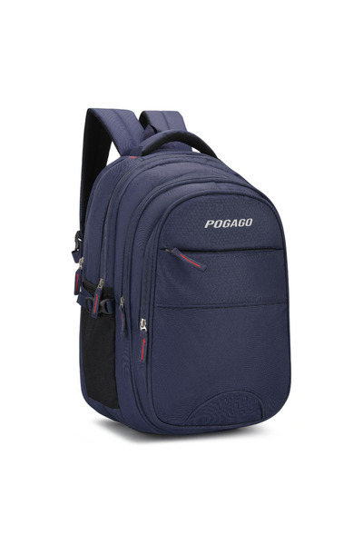 POGAGO Waterproof Polyester Backpack Laptop Bag with 5 Zippers for School Col...