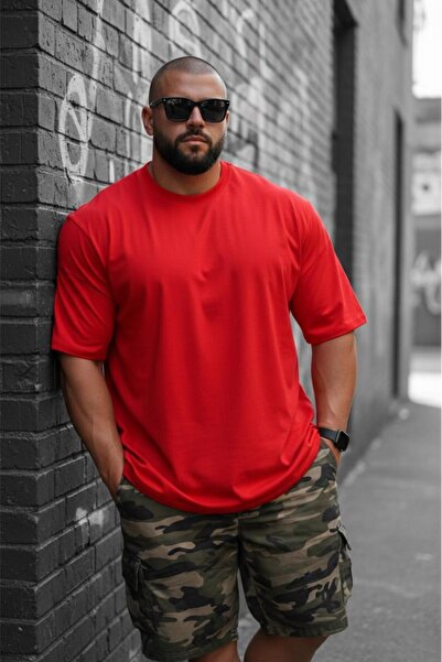 Oksit Tricou Kapty pentru bărbați, mărime mare, din bumbac, cu gât crew, croi...