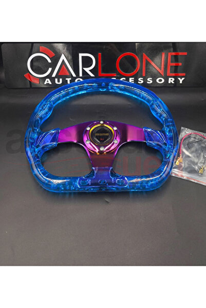 carlone Şeffaf Epoksi Direksiyon Altı Kesikli Momo 32cm Kabarcıklı Direksiyon...