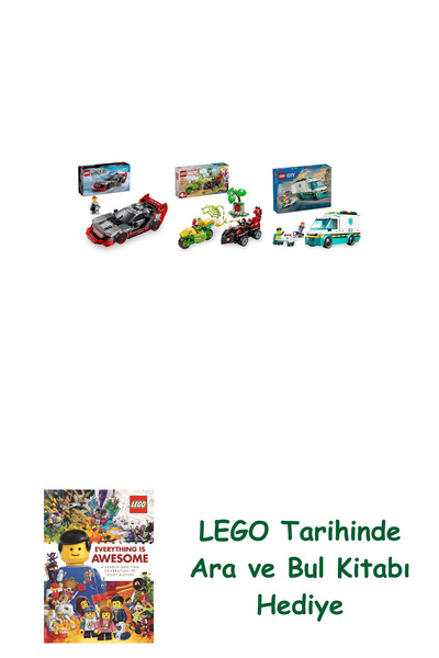 Bloomsbury مجموعة مركبات ليغو 364 (76921 + 11198 + 60451) + هدية كتاب ليغو أر...