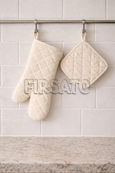 Fırsato Termo Yanmaz Ve Isıya Dayanıklı Fırın Eldiveni 18 x 37 cm ve tutacak ...